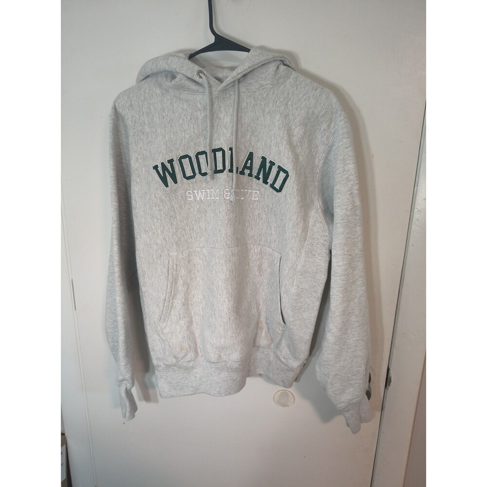 Champion Reverse Weave Hoodie Gray Sweatshirt Mens Small
